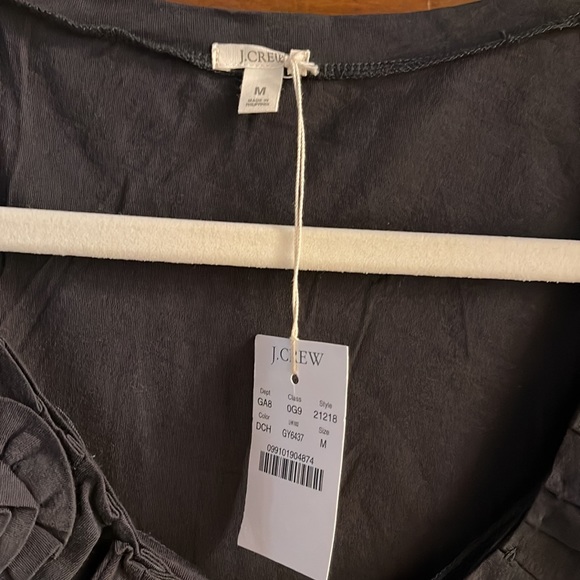 J Crew Black Cotton Rose Appliqué Neckline Tank, NWT, slight damage* - Picture 3 of 9